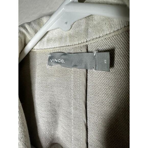 $395 VINCE Linen Italy Cropped Button-front Utility Jacket In Chalk Petite XS - Picture 10 of 16